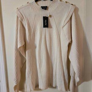 🆕NWT City Chic Cream Tunic Sweater Size Medium Long Sleeves